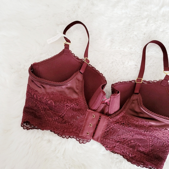 🍷AERIE REAL POWER BALCONETTE PAISLEY LACE BRA SIZE 32D - Picture 8 of 8